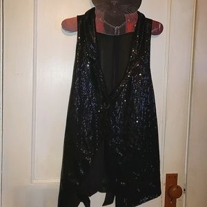 Black sequin vest